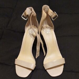 Vince Camuto Beige Ankle Strap Heels
